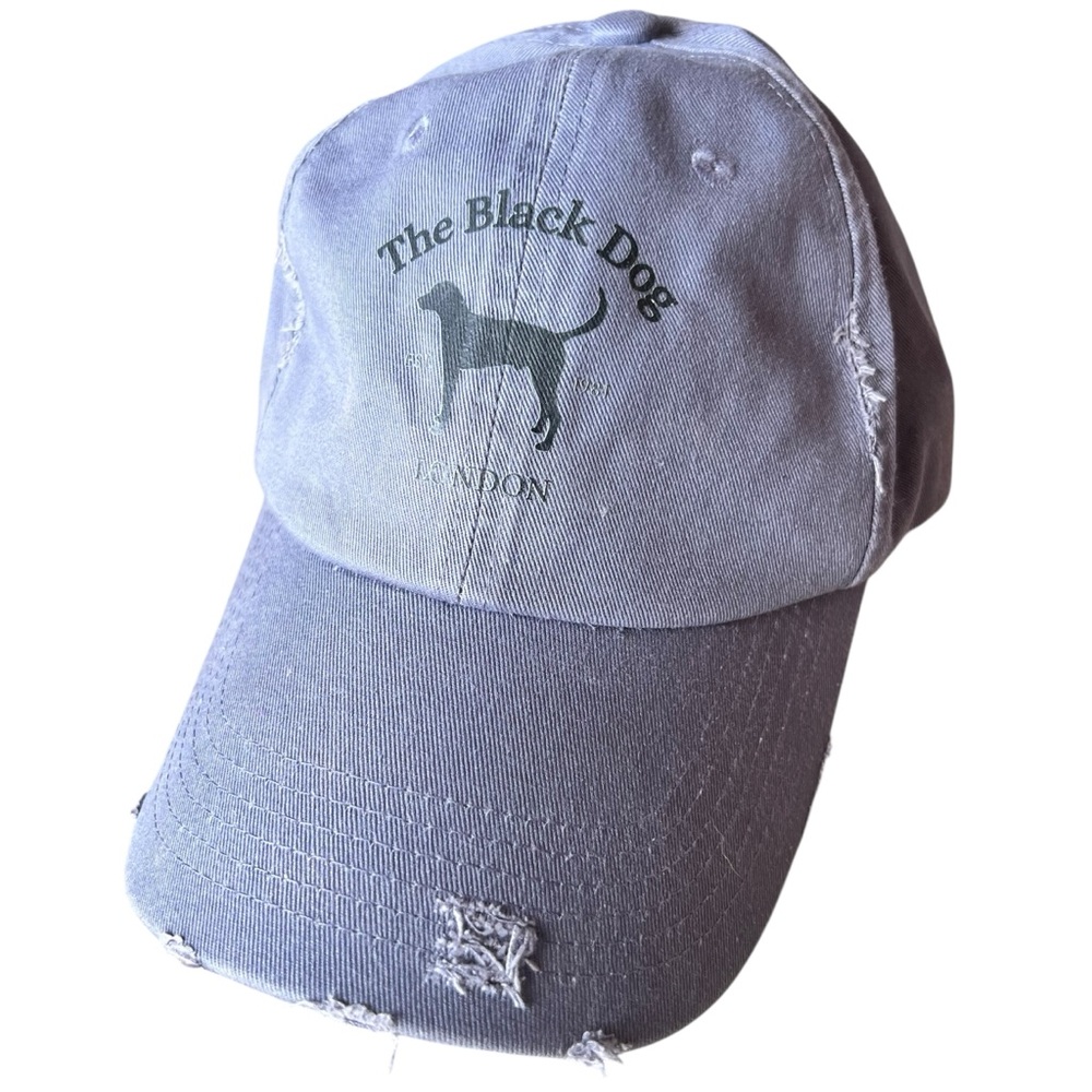 The Black Dog Distressed Gray Cap
